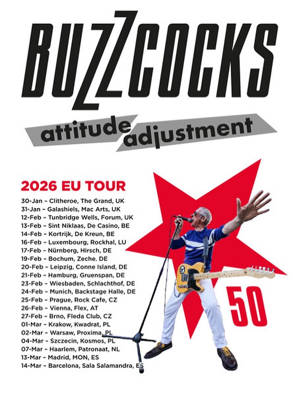 Buzzcocks Attitude Adjustment Tour Poster 2026